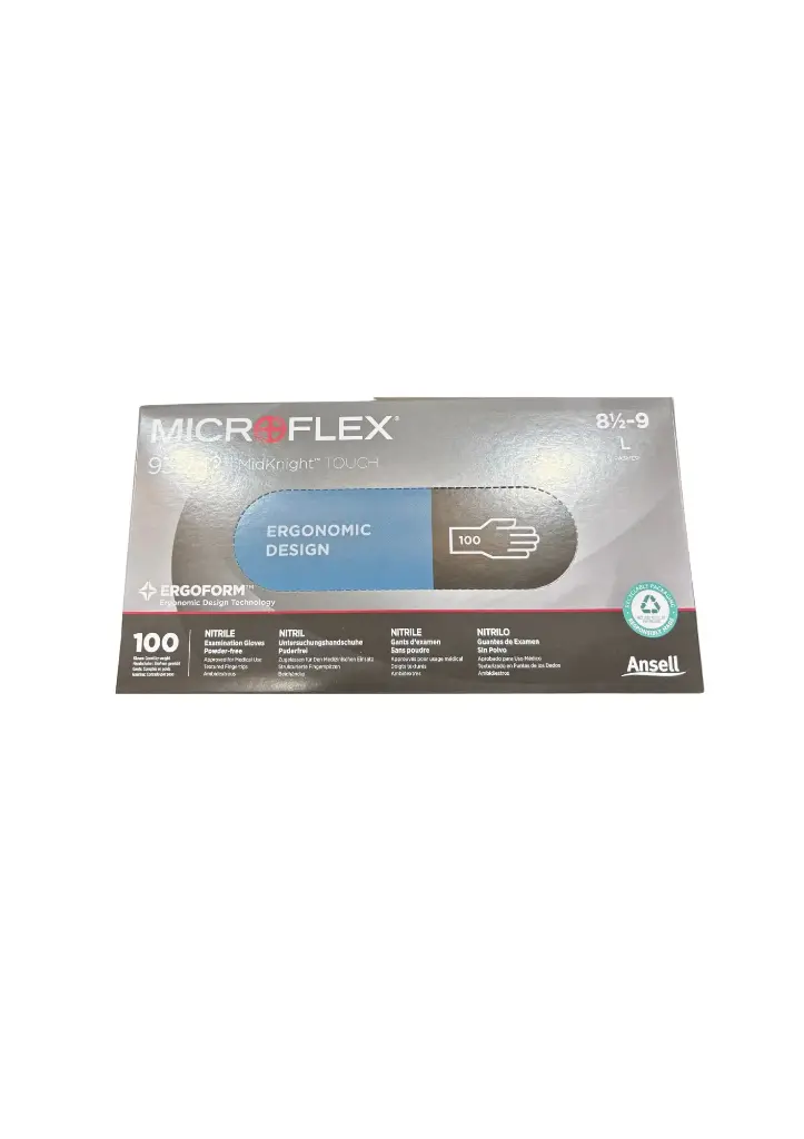 Boite de 100 gants nitrile MICROFLEX Midknight Touch ANSELL taille L