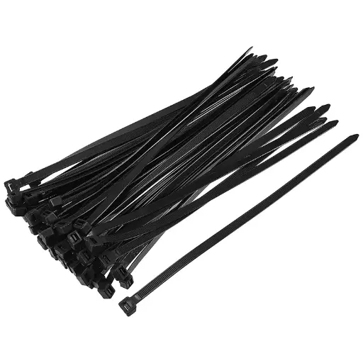 Sachet de 100 colliers nylon noir 3.6 x 141mm